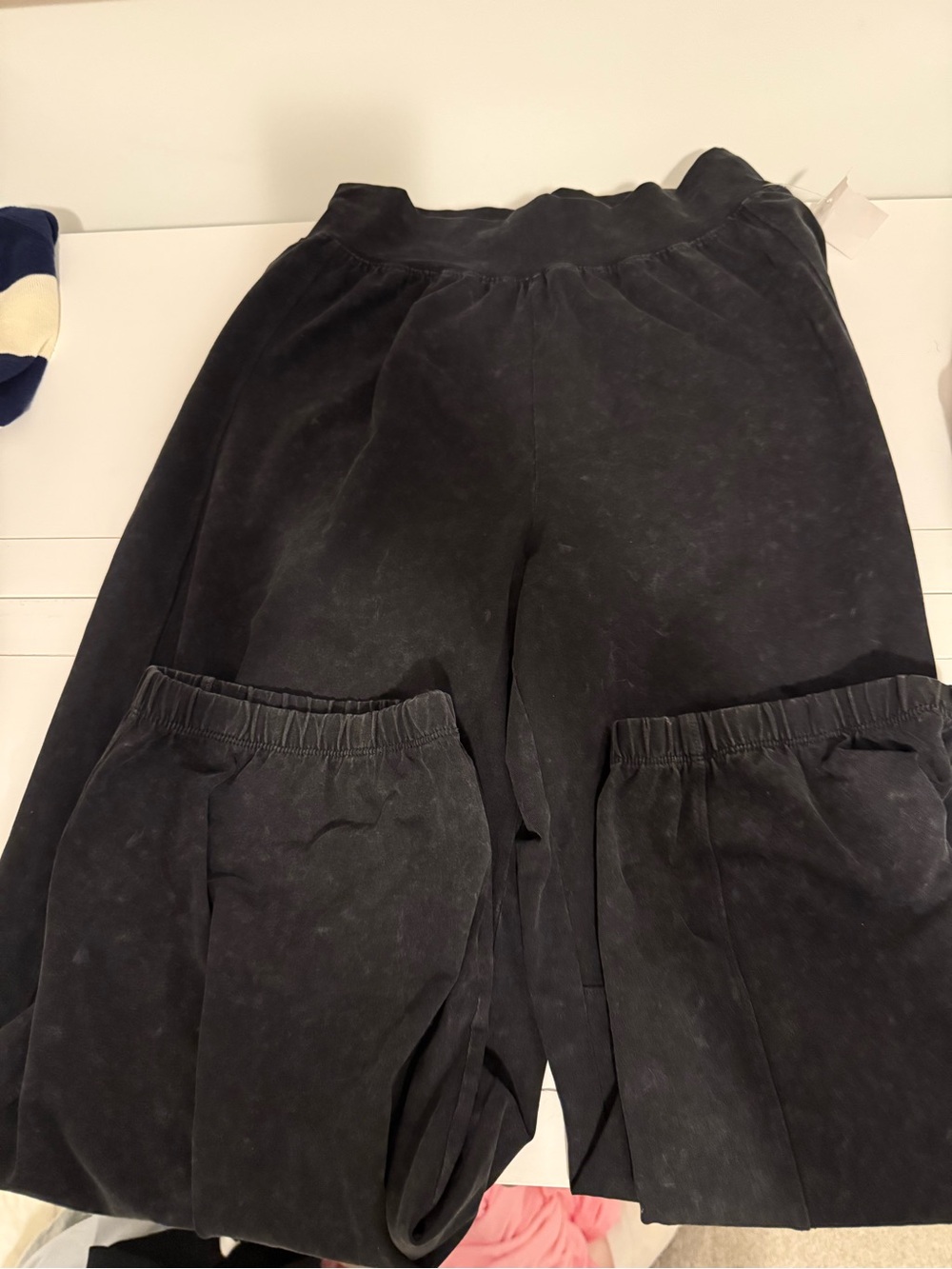 Aerie OFFLINE Real Me Black Wide Leg Trousers XS Short NWT
